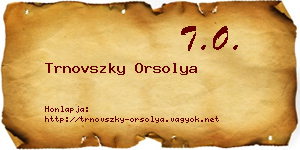 Trnovszky Orsolya névjegykártya